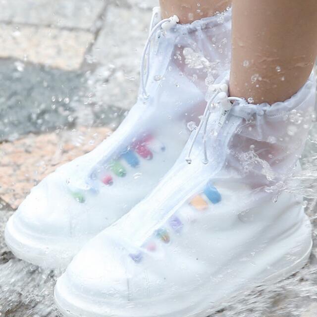 防水　靴カバー　レインブーツ　レインシューズ　シューズカバー　長靴　雨具　雨 レディースの靴/シューズ(レインブーツ/長靴)の商品写真