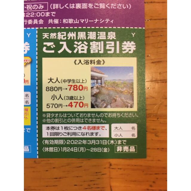 和歌山マリーナシティ　光の祭典　特別割引券 チケットの施設利用券(遊園地/テーマパーク)の商品写真