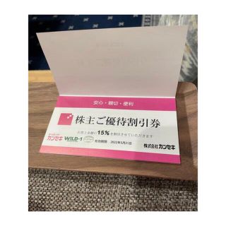 最新　カンセキ　株主優待券　1枚　2022年5月31日 株主優待　wild1(その他)