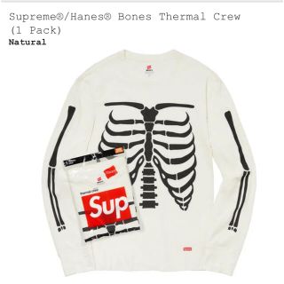 シュプリーム(Supreme)のsupreme hanes bones thermal crew M(Tシャツ/カットソー(七分/長袖))