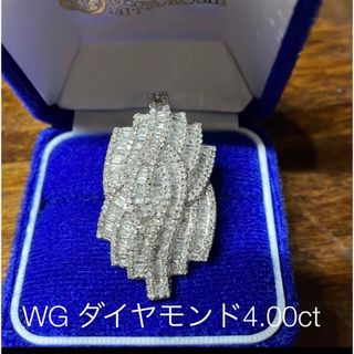 WG ダイヤモンドリング4.00ct サイズ14.5号(リング(指輪))