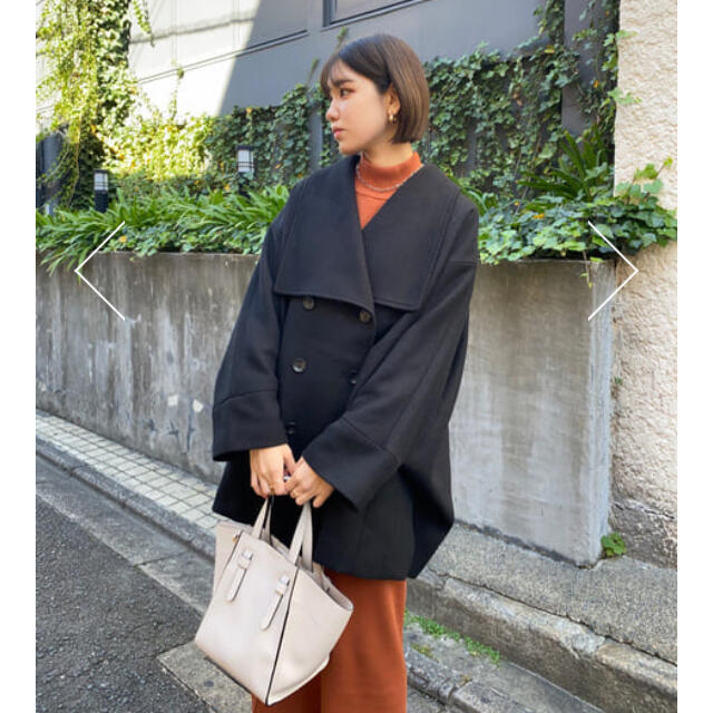 moussy - 完売品今だけお安く！moussy BIG COLLAR PONCHO コート黒の