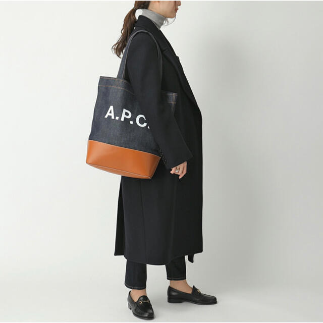 A.P.C.  デニムトートバッグ アーペーセーコットンレザーポリウレタン状態