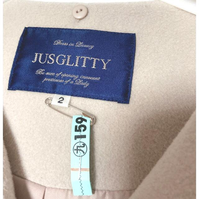 JUSGLITTY(ジャスグリッティー)のJUSGLITTY 2WAYファー付ショートコート クリーニング済み レディースのジャケット/アウター(毛皮/ファーコート)の商品写真