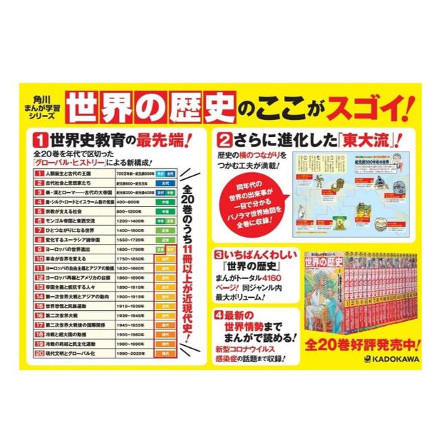 角川書店(カドカワショテン)の角川まんが学習シリーズ　日本の歴史全15巻＋別巻4冊　世界の歴史全20巻 エンタメ/ホビーの漫画(全巻セット)の商品写真