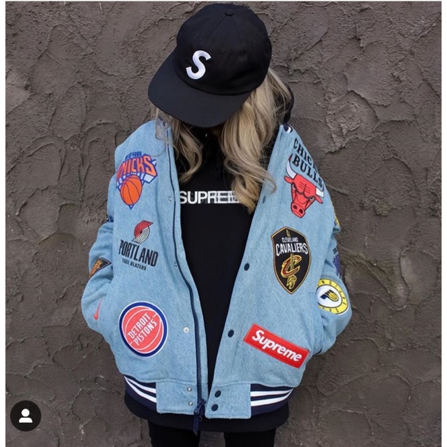 Supreme(シュプリーム)のsupreme/Nike/NBA Teams Warm-Up デニムMサイズ メンズのジャケット/アウター(Gジャン/デニムジャケット)の商品写真