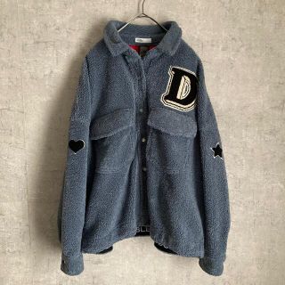 ダブルスタンダードクロージング(DOUBLE STANDARD CLOTHING)の即完売品　ダブルスタンダード　PEGGYブルゾン　ボア　ワッペン　ブルー　青(ブルゾン)