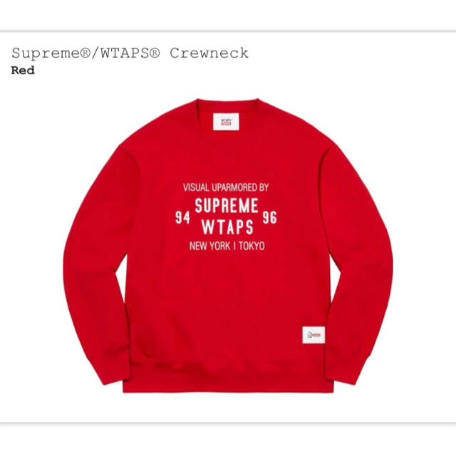 supreme wtaps crewneck レッド　Lサイズ　新品未使用