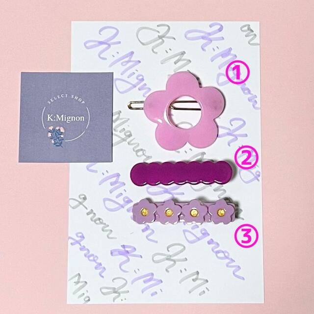 ヘアクリップ セット お花 ピンク 3つセット レディースのヘアアクセサリー(バレッタ/ヘアクリップ)の商品写真