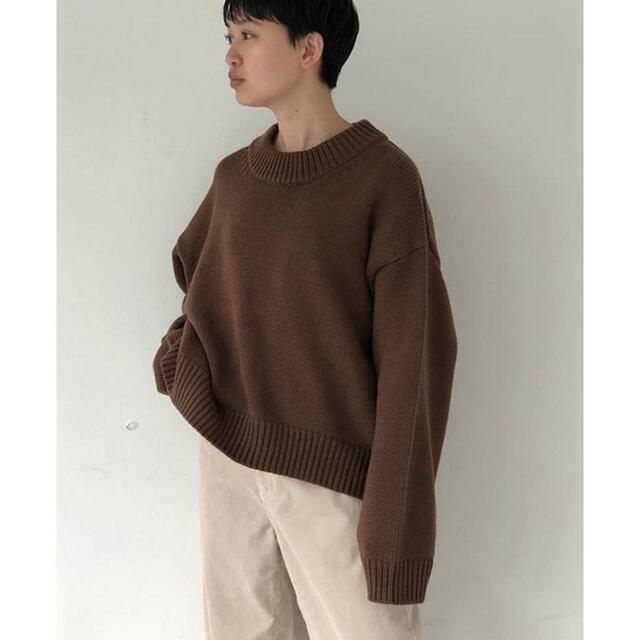 todayful Roundhem Heavy Knit ベージュ