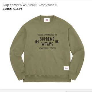 シュプリーム(Supreme)のSupreme WTAPS シュプリーム ダブルタップス クルーネック オリーブ(スウェット)