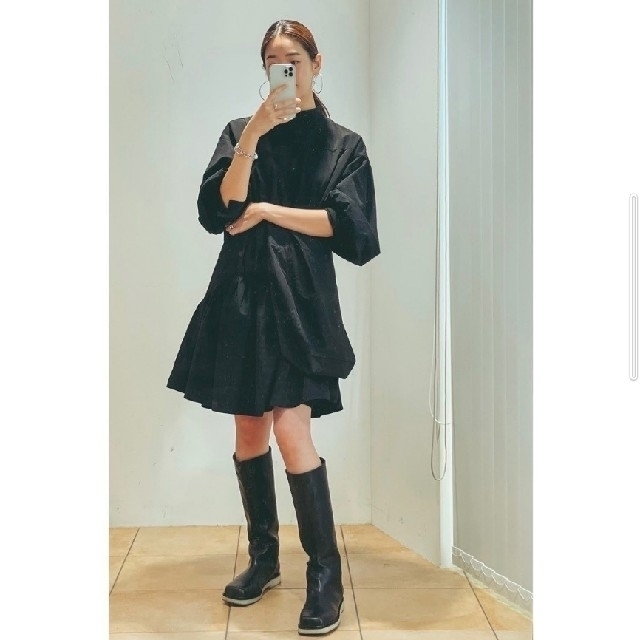 TODAYFUL - 【新品】TODAYFUL スタンドカラーギャザードレス黒