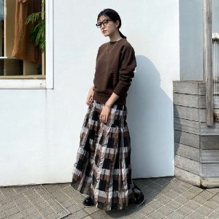 【新品】’21新作TODAYFUL シャンブレーチェックスカート ロングスカート