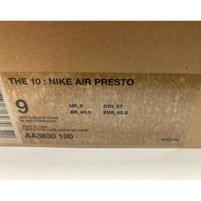 NIKE(ナイキ)のOff-White × Nike Air Presto White 27cm メンズの靴/シューズ(スニーカー)の商品写真