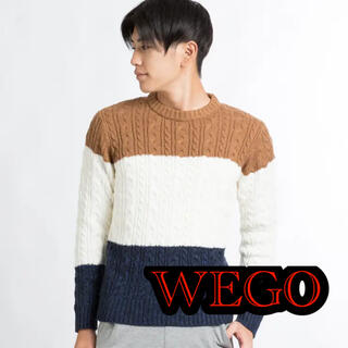 ウィゴー(WEGO)のカラーブロックケーブルセーター(ニット/セーター)