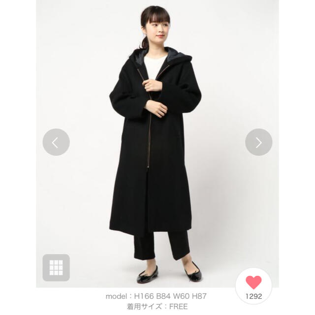 【美品】SLOBE IENA フーデッドコート ブラック 大きめ Lサイズ