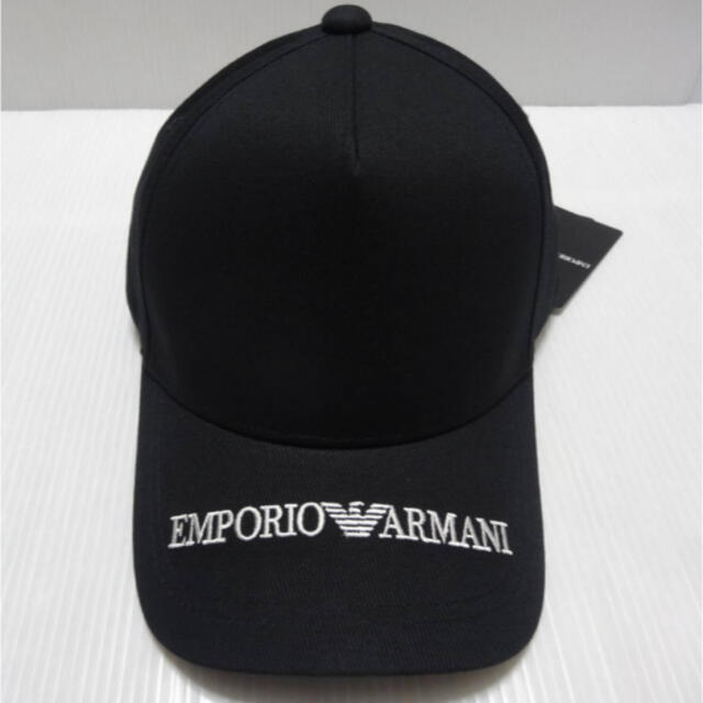 Emporio Armani(エンポリオアルマーニ)の新品 エンポリオアルマーニ  ロゴキャップ 黒 メンズの帽子(キャップ)の商品写真