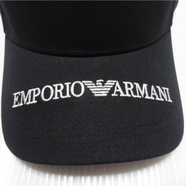 Emporio Armani(エンポリオアルマーニ)の新品 エンポリオアルマーニ  ロゴキャップ 黒 メンズの帽子(キャップ)の商品写真