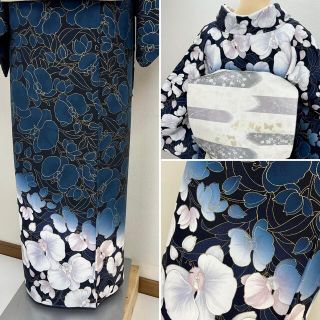 新品【友禅】胡蝶蘭 訪問着 正絹 袷 仕付け付s495の通販 by 夢美月 ...