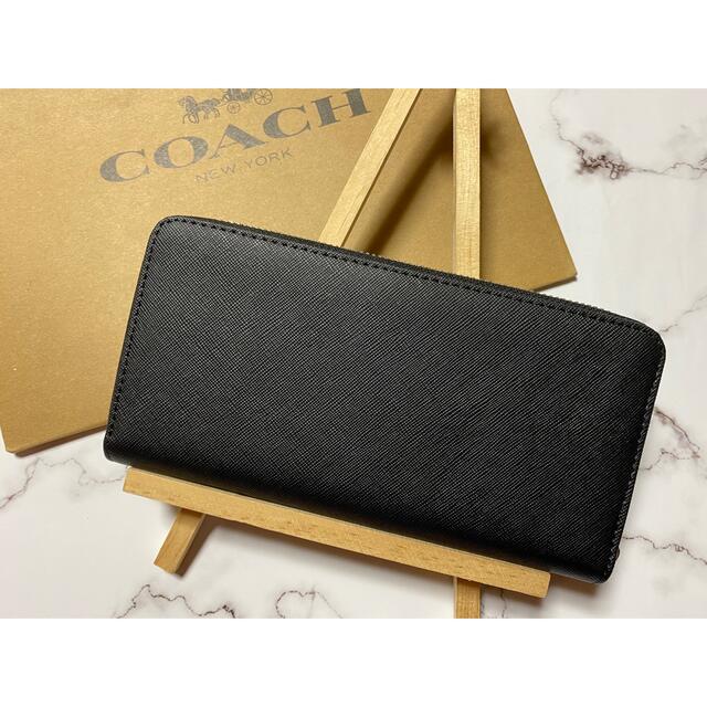 COACH(コーチ)の【COACH】コーチブラック レザー 長財布 メンズ レディース メンズのファッション小物(長財布)の商品写真