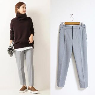 スピックアンドスパン(Spick & Span)のSpick&Span 大人気♪両面起毛テーパードパンツ 美脚パンツ 34 グレー(カジュアルパンツ)