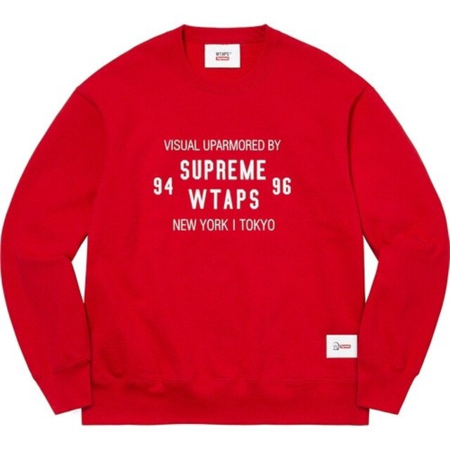 supreme wtaps crewneck レッド Sサイズ シュプリーム - スウェット