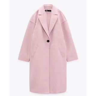 ザラ(ZARA)のZARA テクスチャー入り生地 コート ピンク XS(チェスターコート)