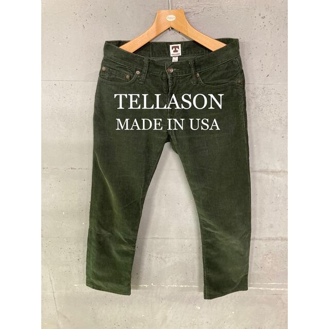 美品！TELLASON モスグリーンコーデュロイパンツ！アメリカ製！