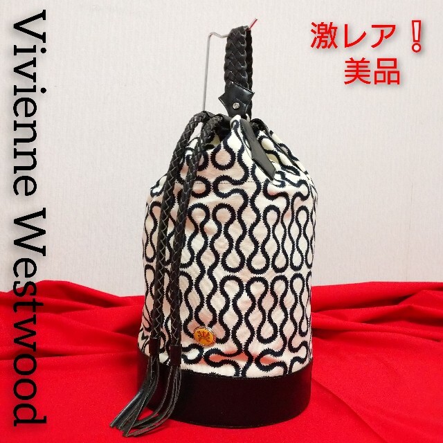 vivienne westwood スクイグル ワンショルダー バッグ 白黒