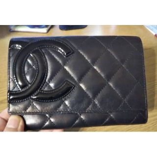 シャネル(CHANEL)のCHANEL カンボンライン 財布 ブラック ユーズド(財布)