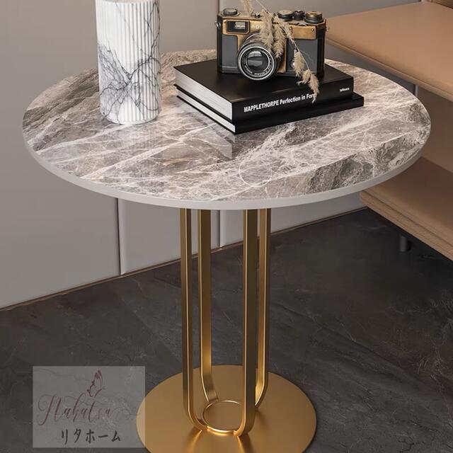 高級感サイドテーブル インテリア テーブル リビング 寝室ゴールド 花台 飾り台 2
