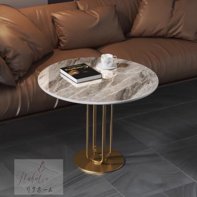 高級感サイドテーブル インテリア テーブル リビング 寝室ゴールド 花台 飾り台 4