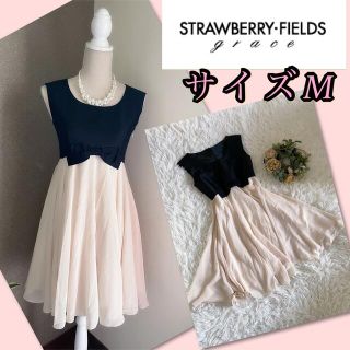 ストロベリーフィールズ(STRAWBERRY-FIELDS)の♡ストロベリーフィールズグレース　リボンバイカラーワンピース♡(ひざ丈ワンピース)