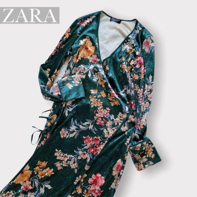 ZARA 花柄ロングガウン キモノタイプ 新品未使用