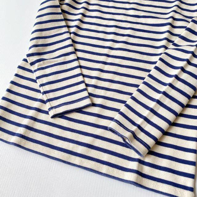 SAINT JAMES(セントジェームス)のセントジェームズ　バスクシャツ　ボーダー七分袖カットソー　フランス製　紺×きなり レディースのトップス(Tシャツ(長袖/七分))の商品写真
