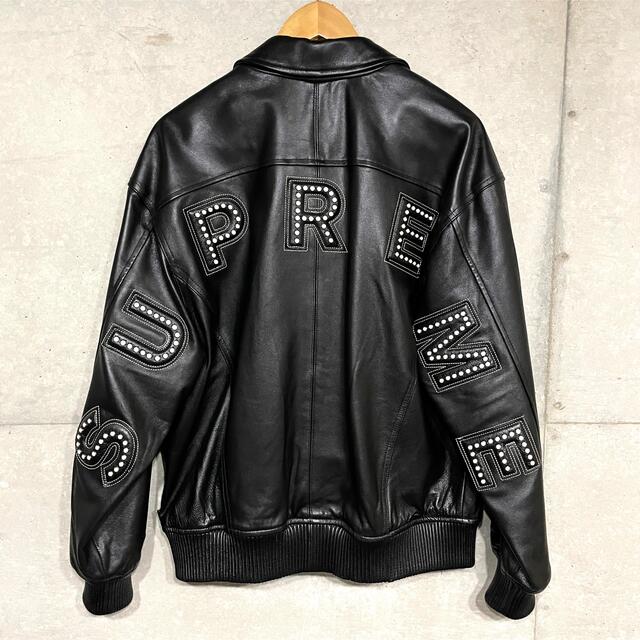 Supreme Studded Arc Logo Leather Jacket