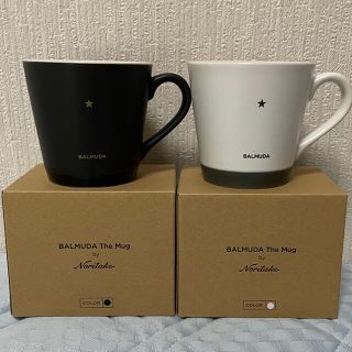 バルミューダ(BALMUDA)のバルミューダ店舗限定　「ノリタケ」マグカップ ホワイト&ブラック　新品未使用品(グラス/カップ)