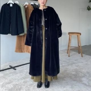 7%offクーポン利用可★ NO COLLAR LICO FUR COAT(毛皮/ファーコート)