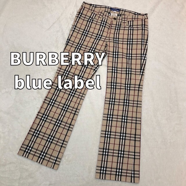 BURBERRY BLUE LABEL(バーバリーブルーレーベル)のBurberry バーバリーブルーレーベル ノバチェック パンツ 38 レディースのパンツ(カジュアルパンツ)の商品写真