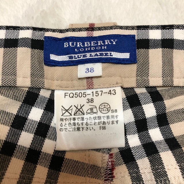 BURBERRY BLUE LABEL(バーバリーブルーレーベル)のBurberry バーバリーブルーレーベル ノバチェック パンツ 38 レディースのパンツ(カジュアルパンツ)の商品写真