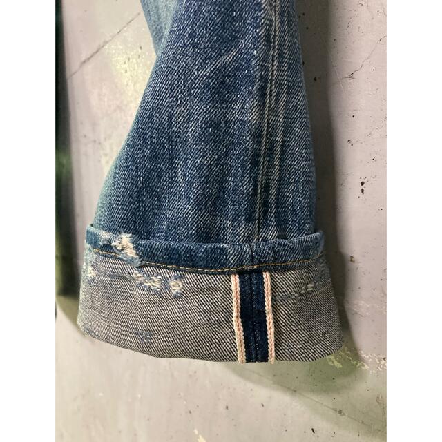 DeeTA クラッシュ加工ワッペンセルビッチデニム!日本製!赤耳 DeeTA クラッシュ加工ワッペンセルビッチデニム!日本製!赤耳