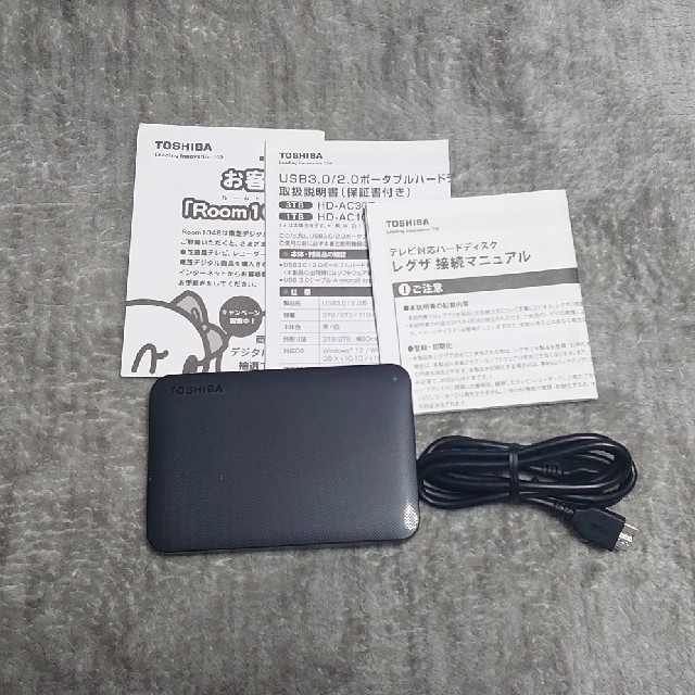 TOSHIBA 東芝 ポータブルHDD1TB HD-AC10Tx