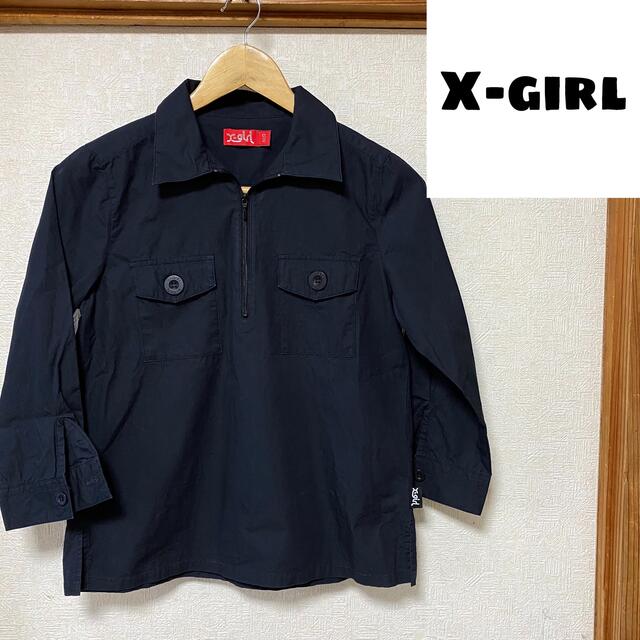 X-girl X-girl ハーフジップ シャツ プルオーバーの通販 by リリス's shop|エックスガールならラクマ