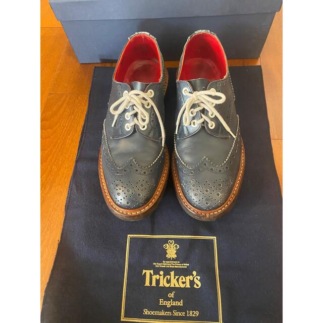 トリッカーズ　Tricker's ネイビー　ウィングチップ