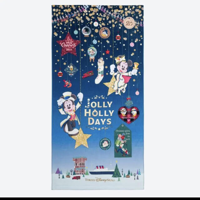 Disney(ディズニー)のディズニー2021クリスマス　jollyholyDaysワイドバスタオル エンタメ/ホビーのアニメグッズ(タオル)の商品写真