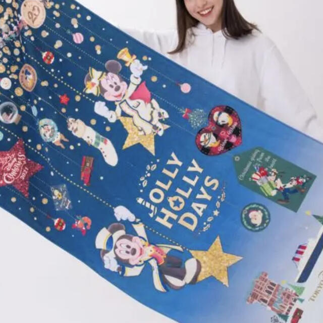 Disney(ディズニー)のディズニー2021クリスマス　jollyholyDaysワイドバスタオル エンタメ/ホビーのアニメグッズ(タオル)の商品写真