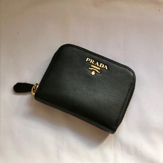 プラダ(PRADA)のPRADA プラダ　財布　コインケース　ブラック　ゴールド金具(コインケース/小銭入れ)