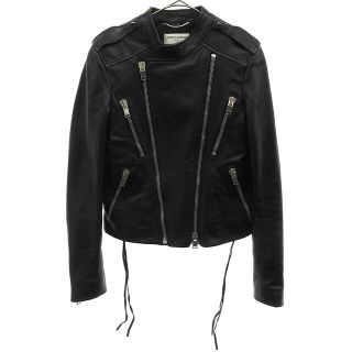 サンローラン(Saint Laurent)のSAINT LAURENT PARIS サンローランパリ 13AW カフェレーサー レザーライダースジャケット 320967 Y5AD2 レディース ブラック(ライダースジャケット)