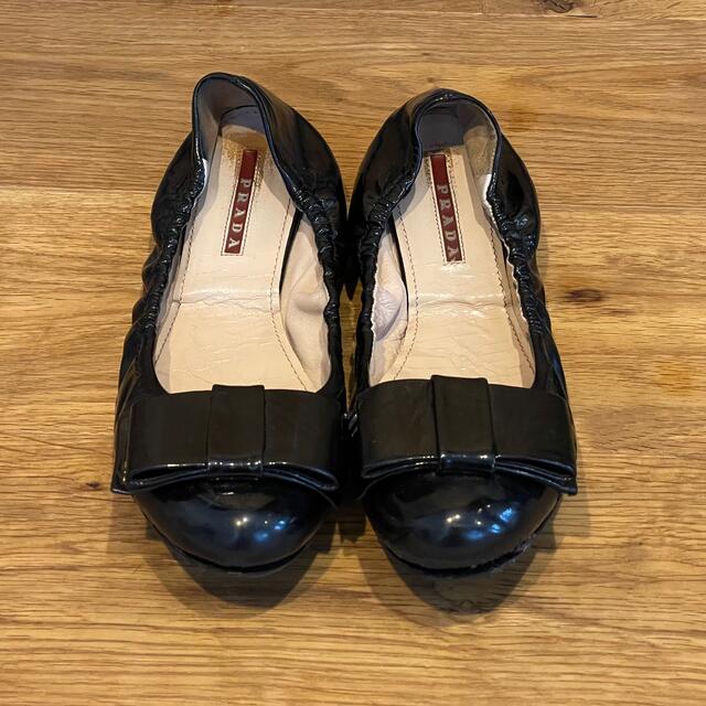 専用【美品】PRADA プラダ リボン レザー バレエシューズ 約22.5cm
