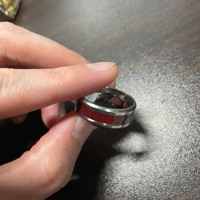 【SALE】リング　メンズ　指輪　レッド　ジェエリー　ヒップホップ　20号 メンズのアクセサリー(リング(指輪))の商品写真